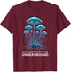 Luminous Cyber Mushroom Mycelium Network Tech Graphic T-Shirt - T-Shirt | Maroon