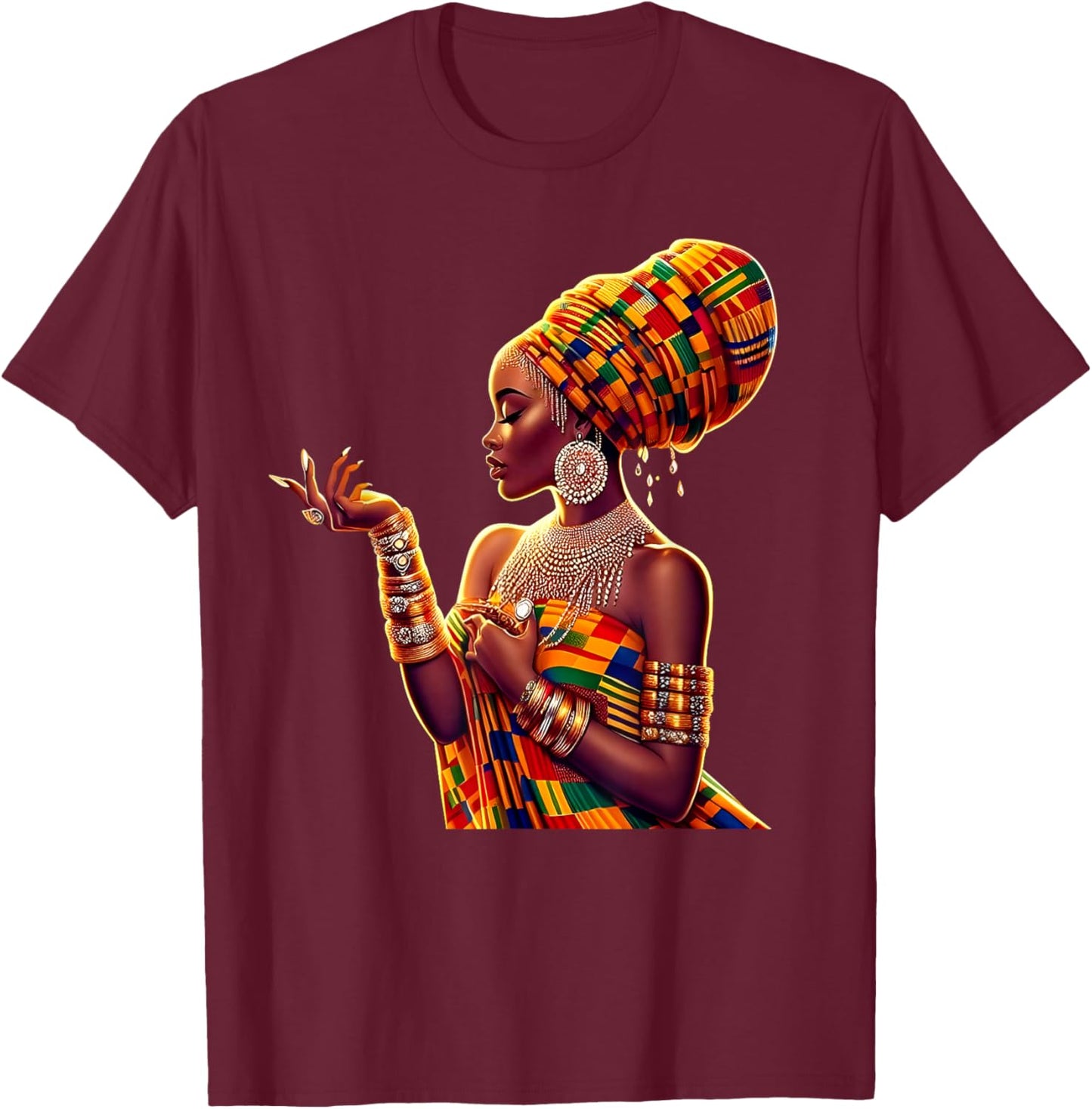 I Am Black History Black Woman African Roots Melanin Queen T-Shirt - T-Shirt | Maroon