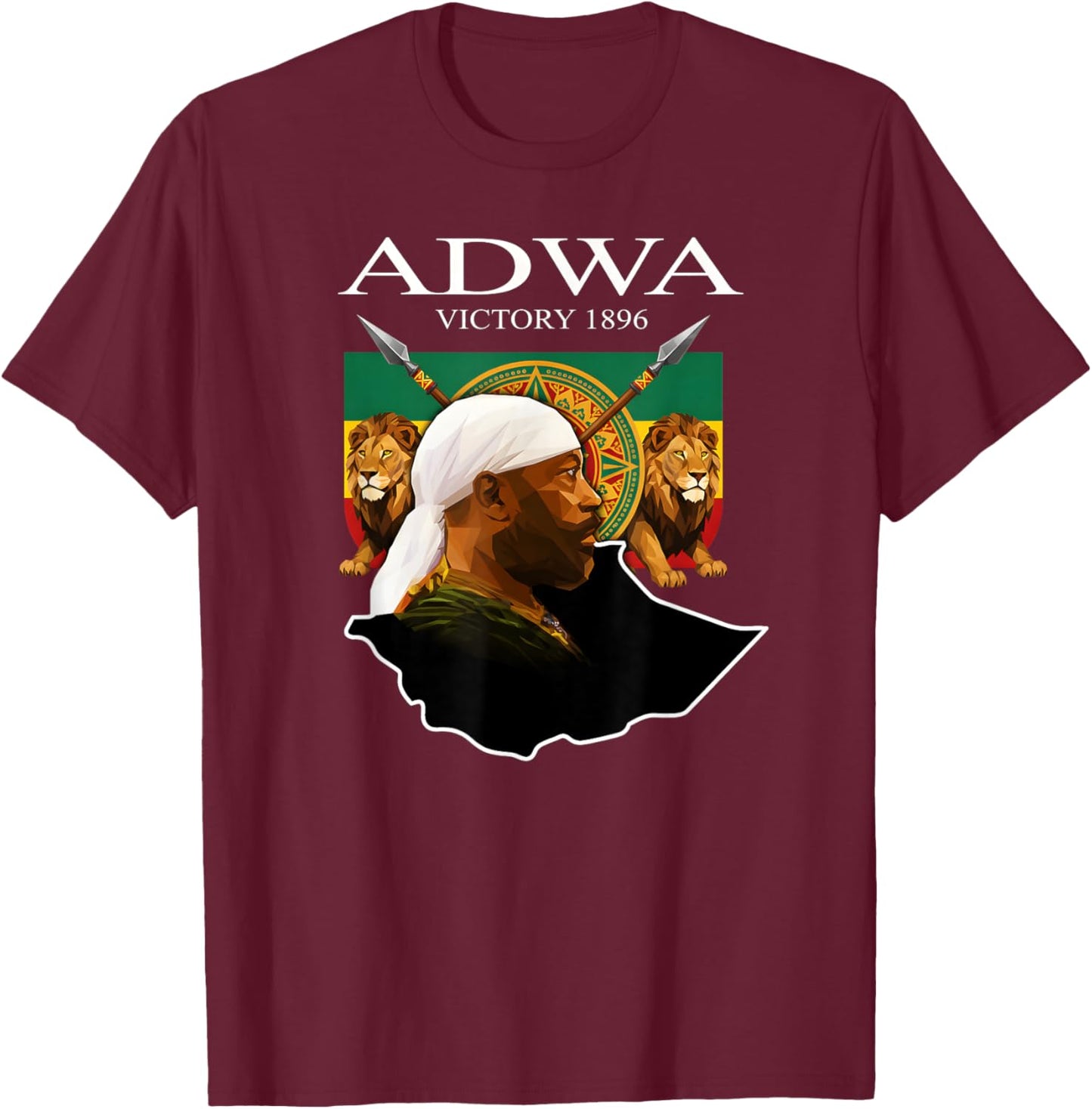 Adwa Victory Day 1896 T-Shirt - T-Shirt | Maroon