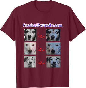 CrochetPortraits.com - Copper, MYA, Pippa T-Shirt - T-Shirt | Maroon