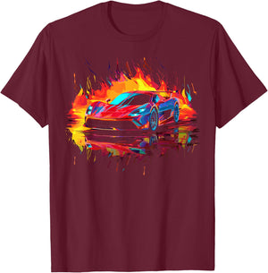 Sports Car Supercar T-Shirt - T-Shirt | Maroon