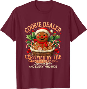 Vintage Gingerbread Bakery Christmas Cookie Dealer Holiday T-Shirt - T-Shirt | Maroon