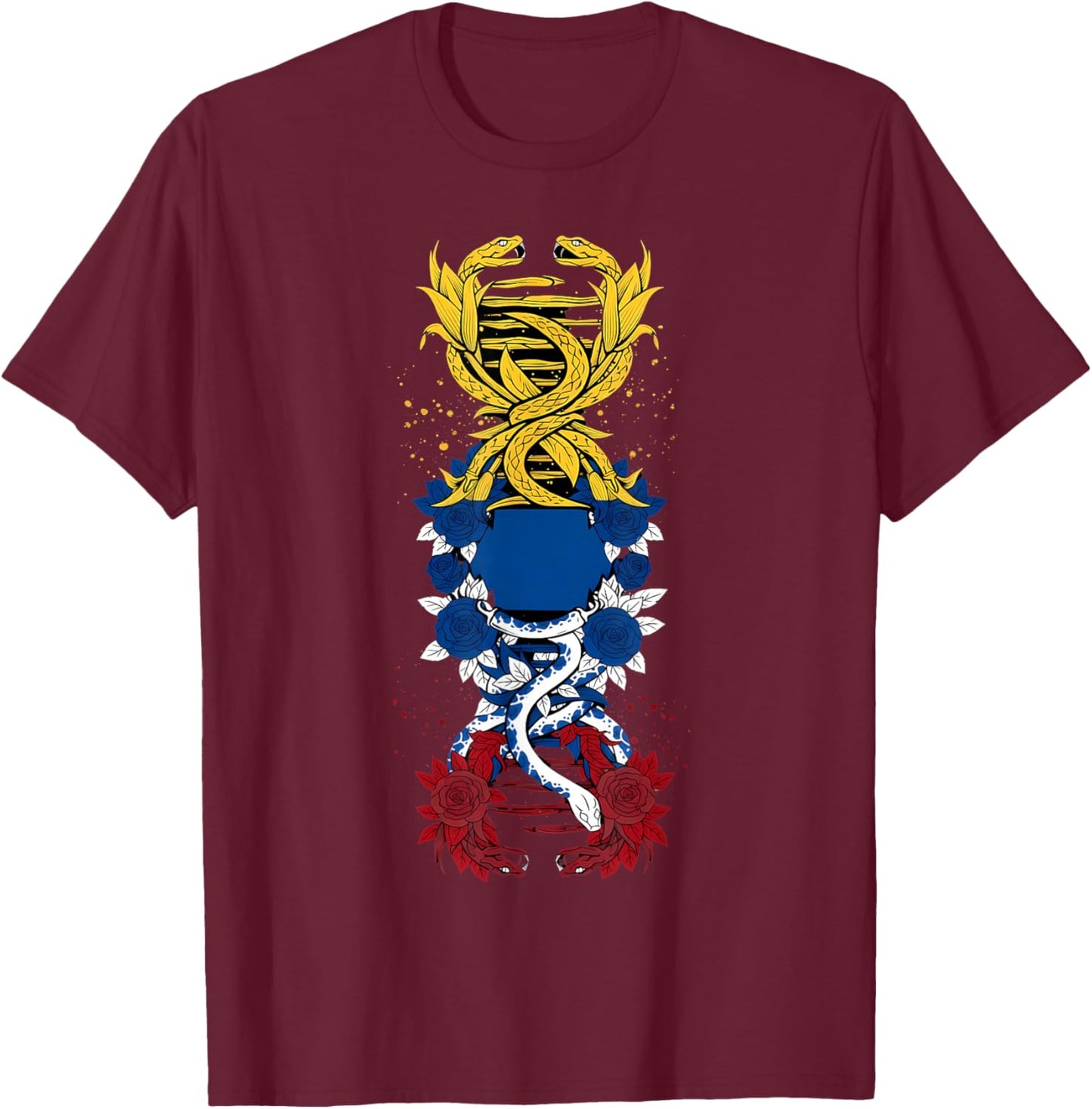 Colombia Flag DNA Colombian Roots Colombian Pride T-Shirt - T-Shirt | Maroon