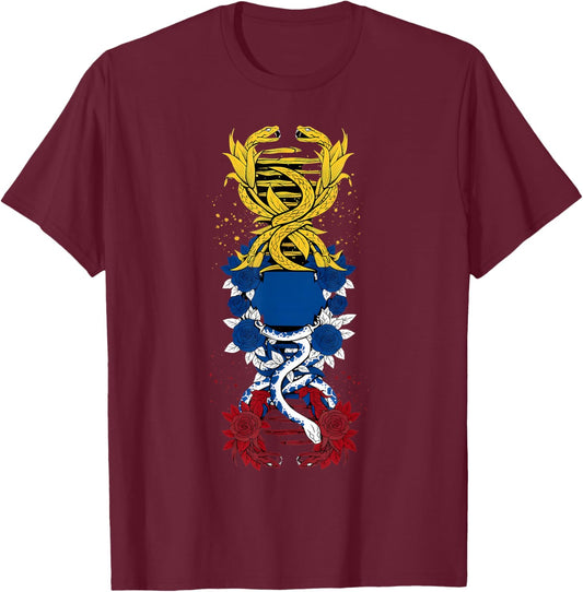Colombia Flag DNA Colombian Roots Colombian Pride T-Shirt - T-Shirt | Maroon