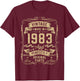 Vintage 1983 43yr 43rd Birthday Gifts 43 Years Old T-Shirt - T-Shirt | Maroon