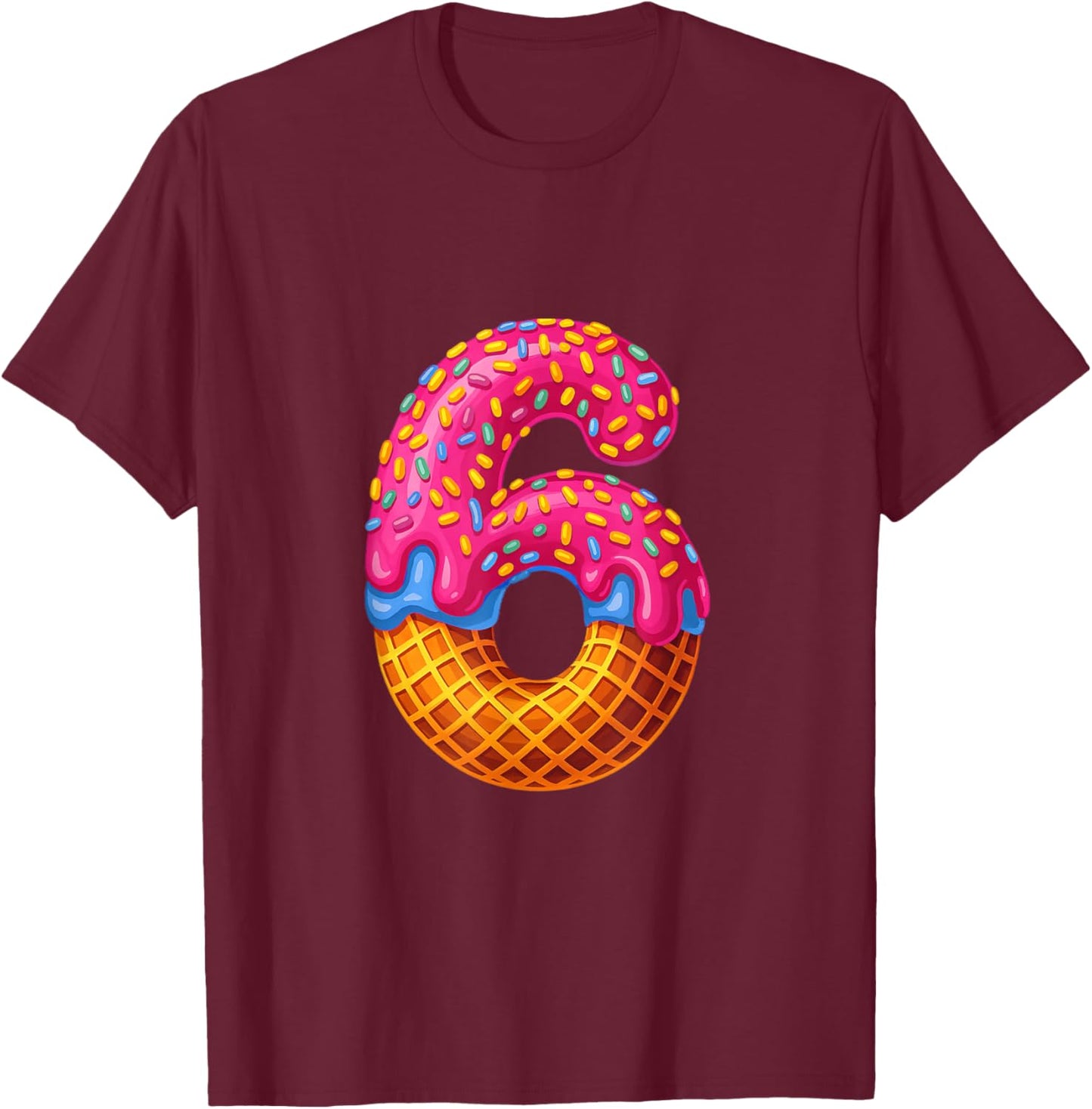 67 Ice Cream Drip Meme Funny Six Seven Gen-Alpha Couple T-Shirt - T-Shirt | Maroon