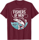 Christian Angler Fishers of Men Matthew 4 19 Verse T-Shirt - T-Shirt | Maroon