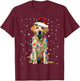 Yellow Labrador Retriever Christmas Tree Light Pajama Dog T-Shirt - T-Shirt | Maroon