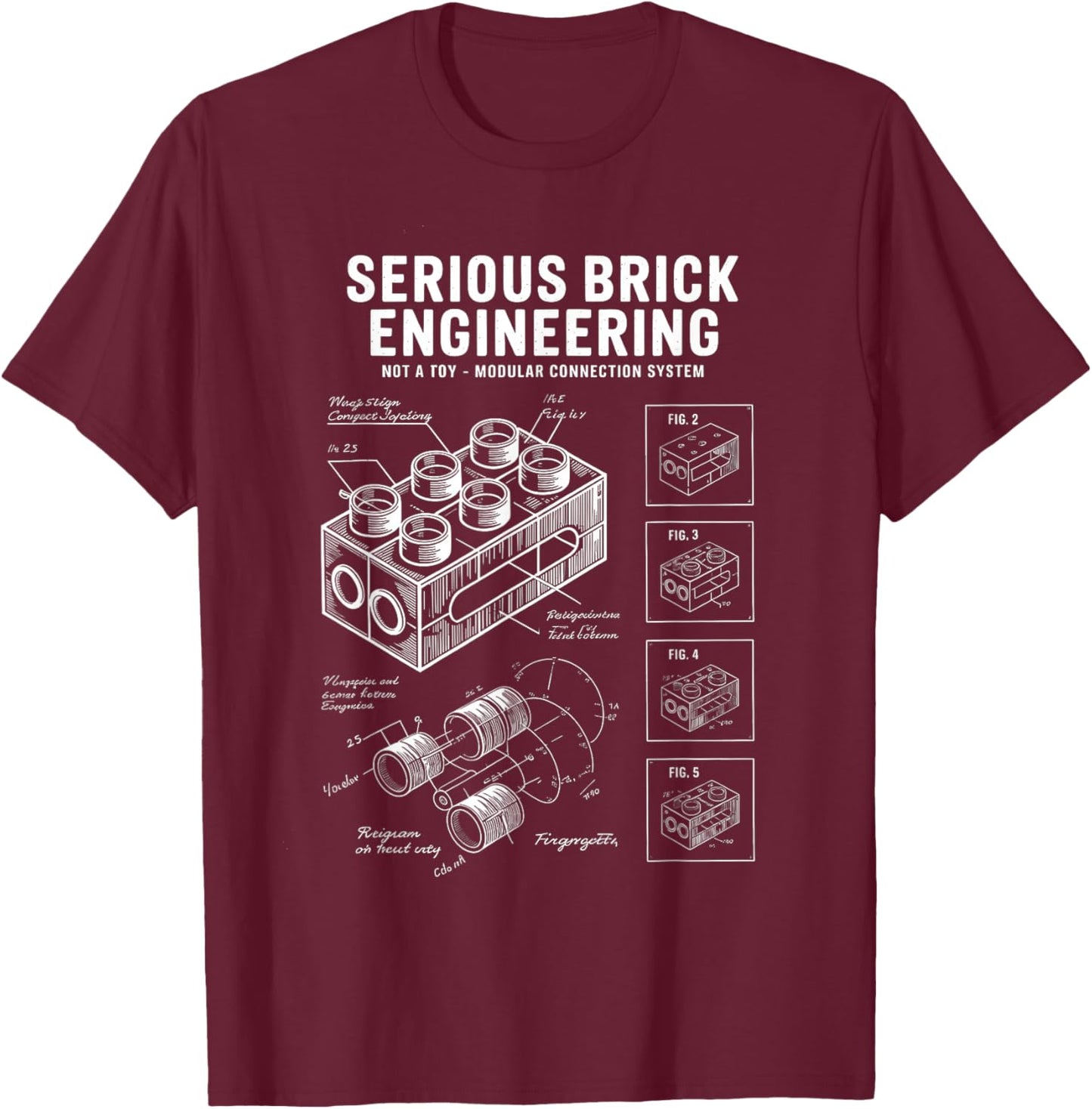 Toy Building Brick Patent Blocks Building Master Builder T-Shirt - T-Shirt | Maroon