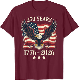 250 Years American 1776-2026 250th Birthday USA T-Shirt - T-Shirt | Maroon