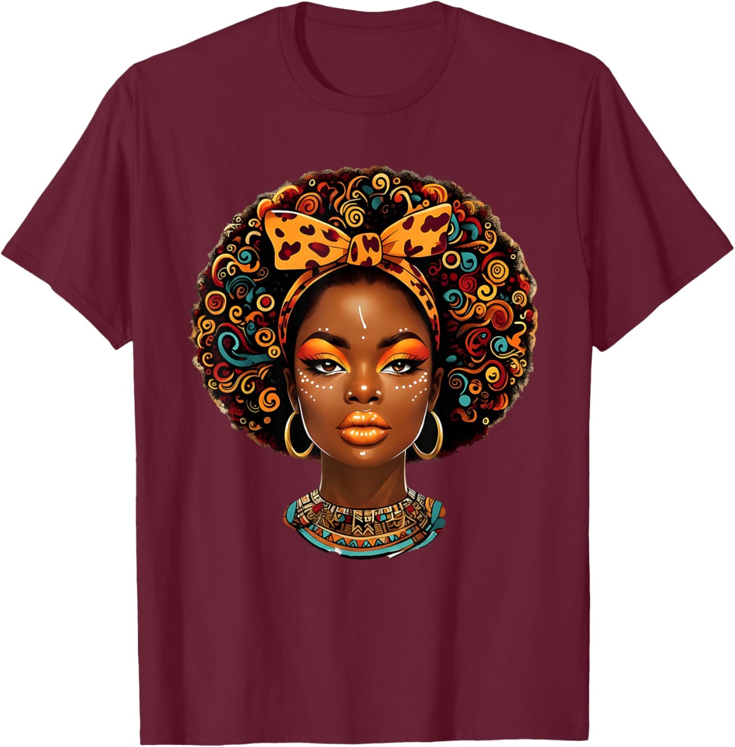 Black Girl Magic Afro Melanin Queen African American Women T-Shirt - T-Shirt | Maroon