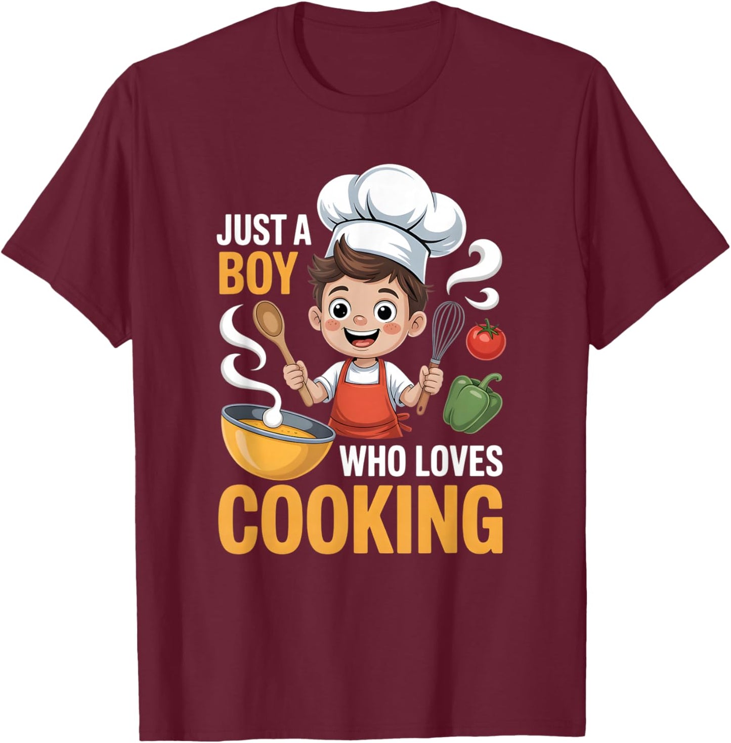 Boys Cooking T-Shirt - T-Shirt | Maroon