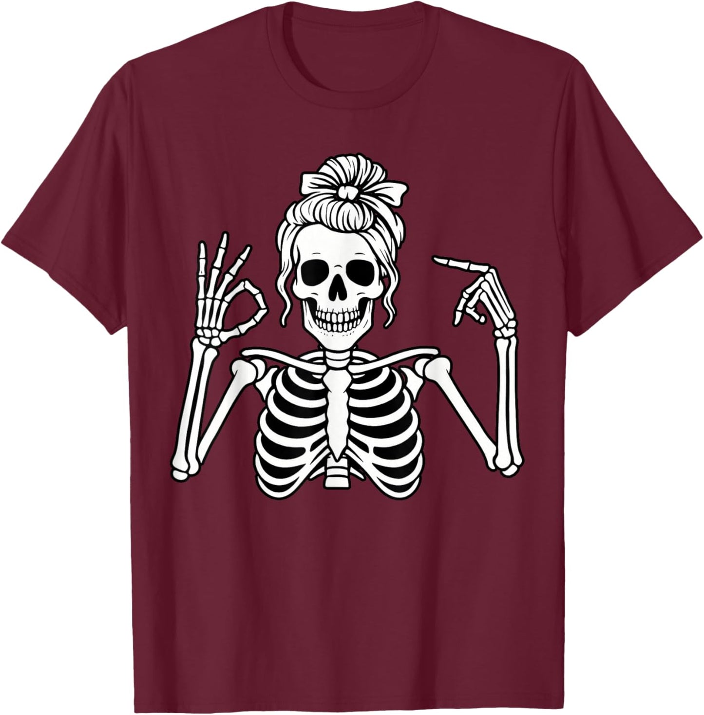 67 Meme Skeleton Hand 6 7 Halloween Six Seven Funny Teens T-Shirt - T-Shirt | Maroon