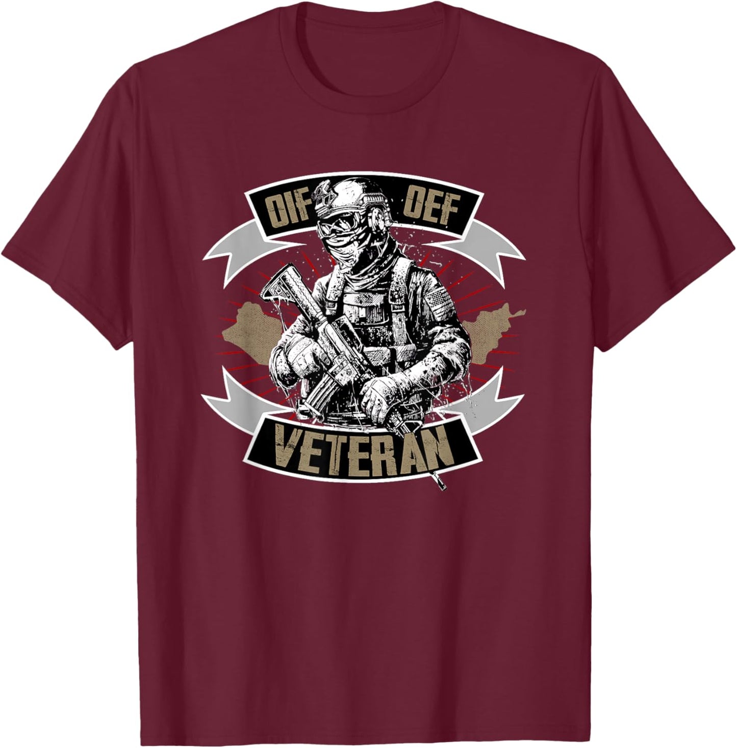 Veteran OIF OEF Proud Military Service Quote T-Shirt - T-Shirt | Maroon