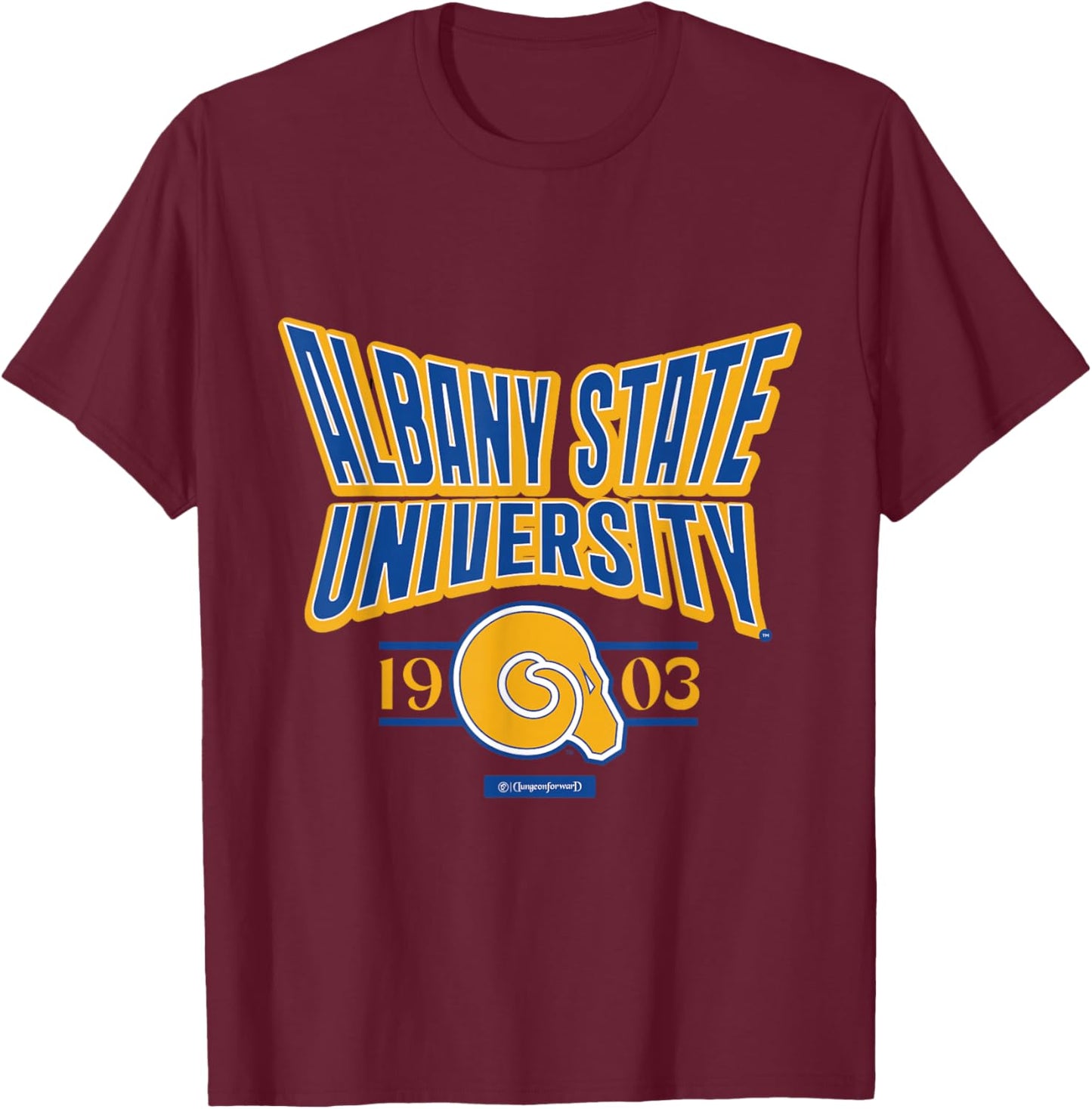 Albany State University Stretch Emblem HBCU T-Shirt - T-Shirt | Maroon