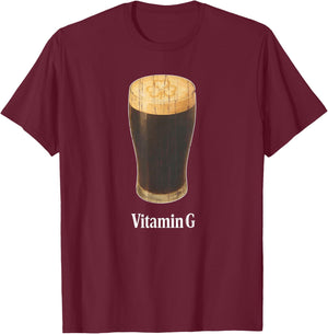 Vitamin G St. Patrick's Day, Funny Beer T-Shirt - T-Shirt | Maroon