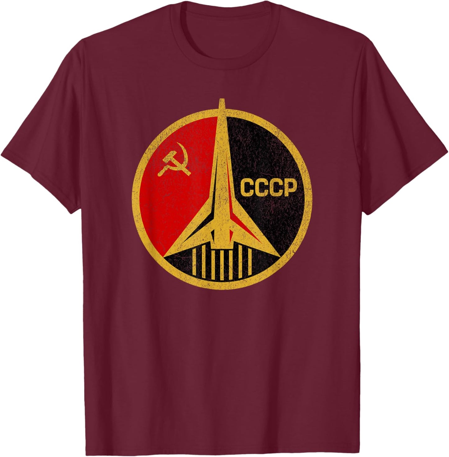 Retro Vintage USSR Space Program CCCP Proud Russia T-Shirt - T-Shirt | Maroon