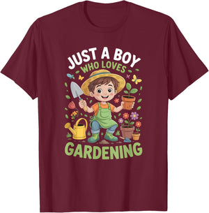 Boys Gardening T-Shirt - T-Shirt | Maroon