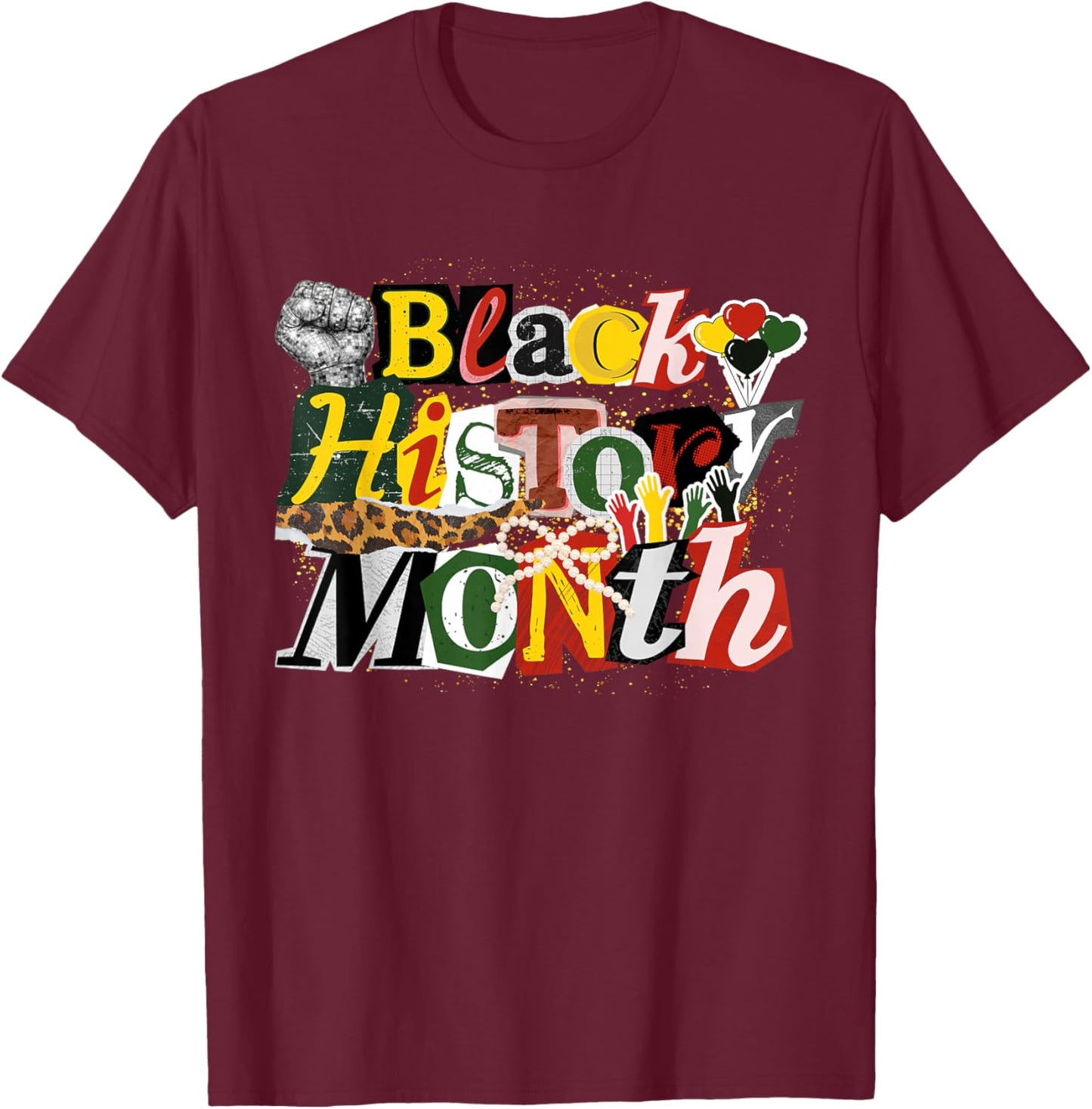 Black History Month African American Men Women Kids T-Shirt - T-Shirt | Maroon