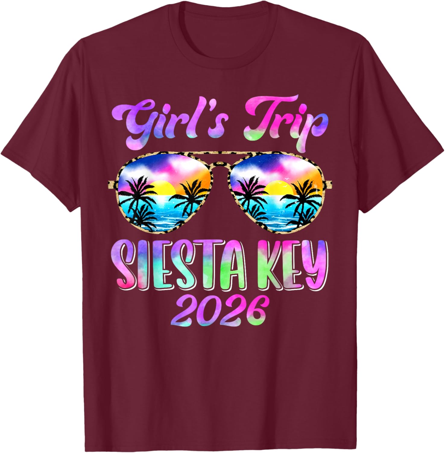 Girl’s Trip Siesta Key 2026 Summer Beach Weekend Vacation T-Shirt - T-Shirt | Maroon