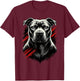 Pitbull Portrait Grunge Splatter American Bully Ink Style T-Shirt - T-Shirt | Maroon