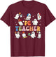 Halloween PE Teacher Ghost Playing Sports Physical Education T-Shirt - T-Shirt | Maroon
