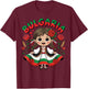 Cute Bulgarian Girl in Traditional Folk Dress for Kids T-Shirt - T-Shirt | Maroon