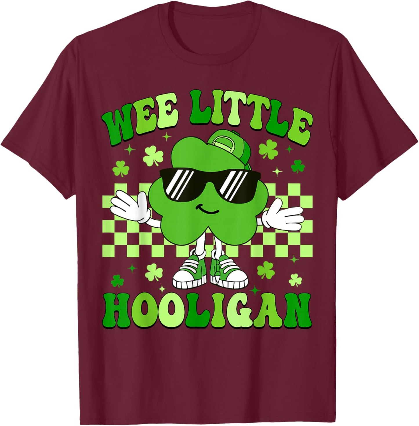 Wee Little Hooligan St Patricks Day Irish Toddler Boys Kids T-Shirt - T-Shirt | Maroon