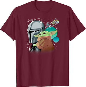 The Mandalorian and Grogu - Pose T-Shirt - T-Shirt | Maroon