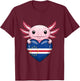 Cape Verde Roots Axolotl Cabo Verde Cape Verdean Flag T-Shirt - T-Shirt | Maroon