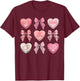 Labor and Delivery Nurse Valentine Hearts Coquette L&D Nurse T-Shirt - T-Shirt | Maroon