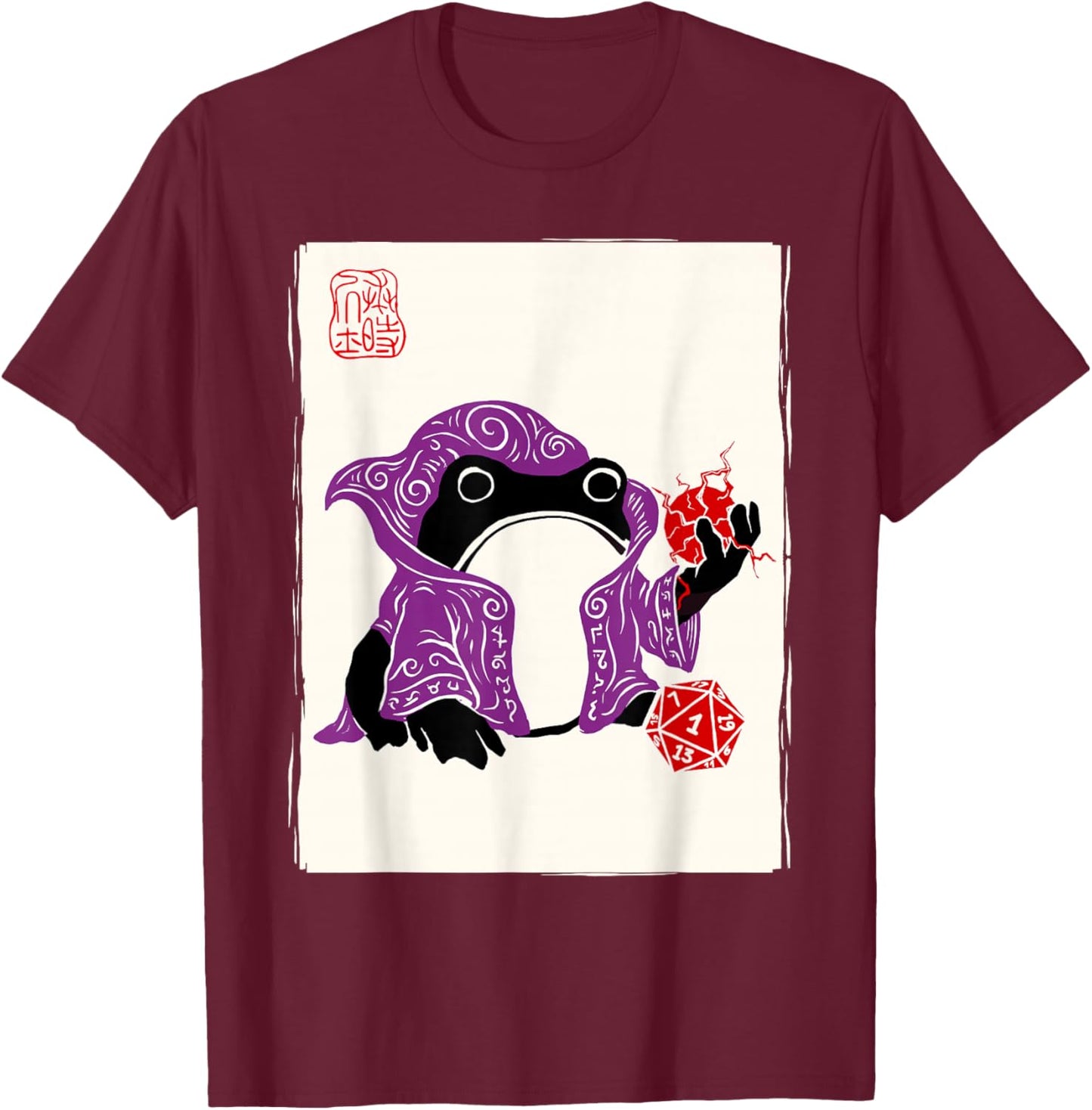 Grumpy Japanese Frog Sorcerer Funny Board Games T-Shirt - T-Shirt | Maroon