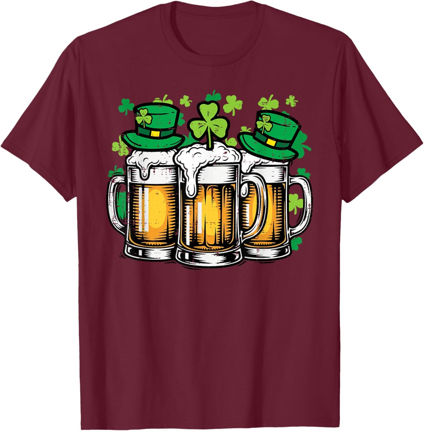 St Patricks Day Beers Funny Irish Pub Saint Paddys Men T-Shirt - T-Shirt | Maroon
