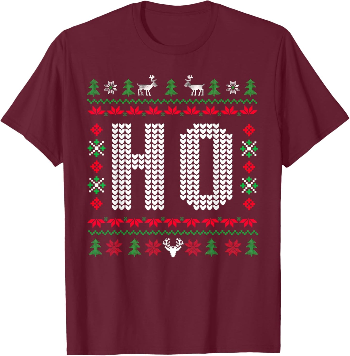 Where's My Ho at? Ho Merry Christmas Holiday Couples Ugly T-Shirt - T-Shirt | Maroon