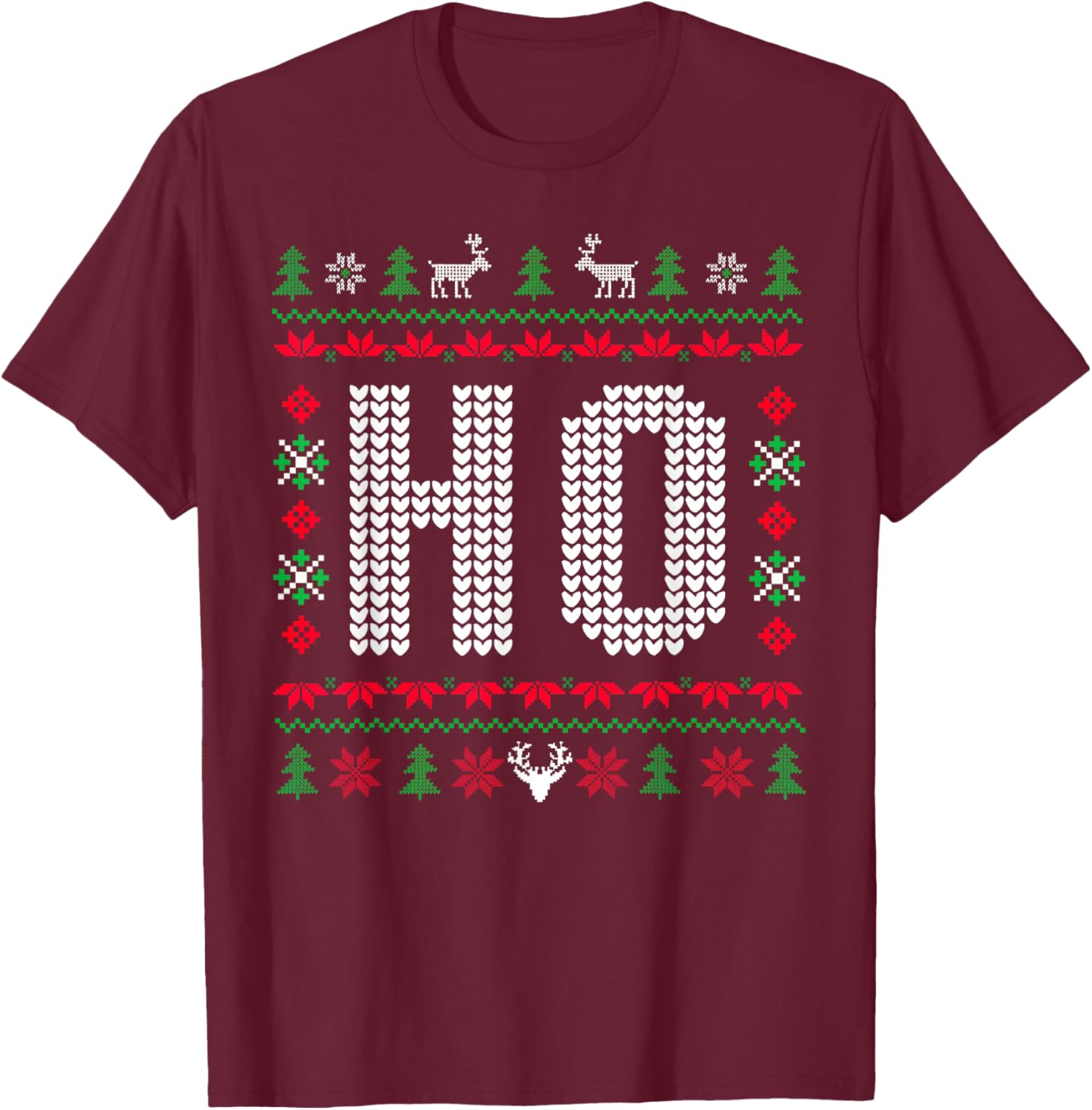 Where's My Ho at? Ho Merry Christmas Holiday Couples Ugly T-Shirt - T-Shirt | Maroon