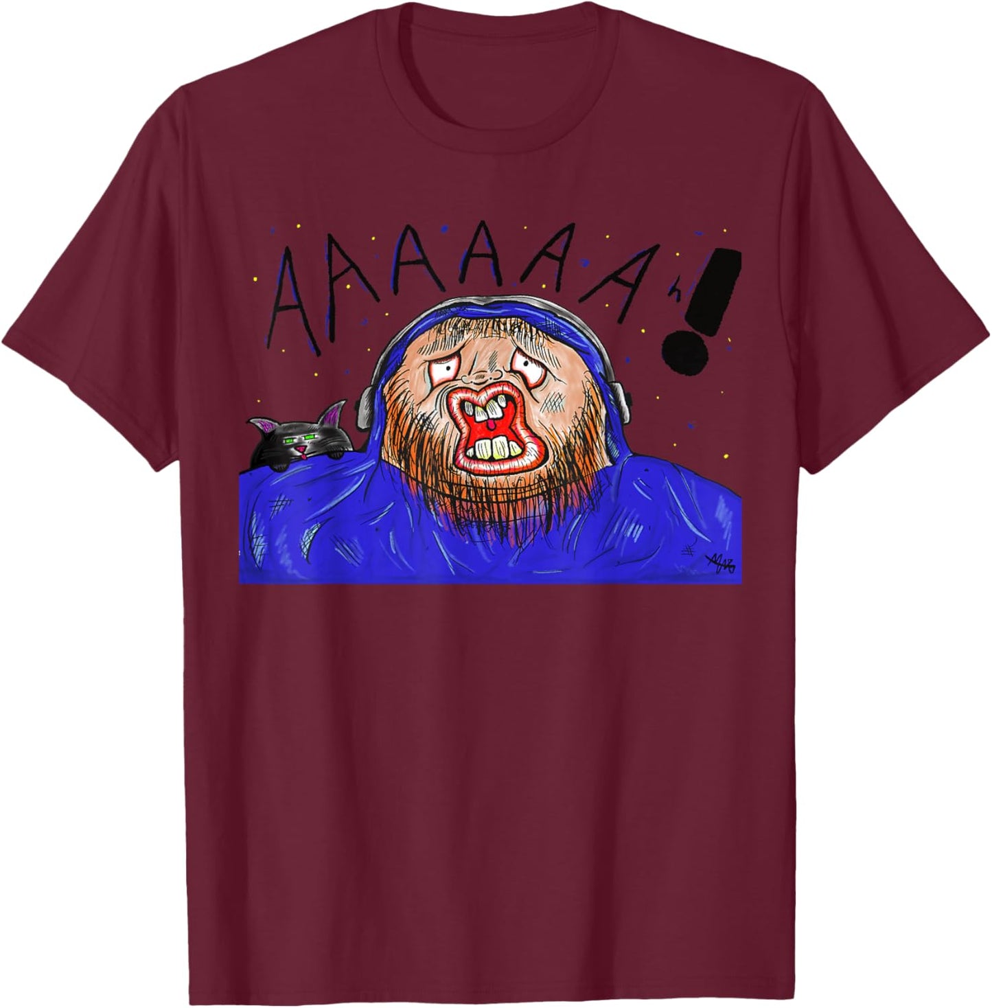 Gamer with and Kitty T-Shirt - T-Shirt | Maroon