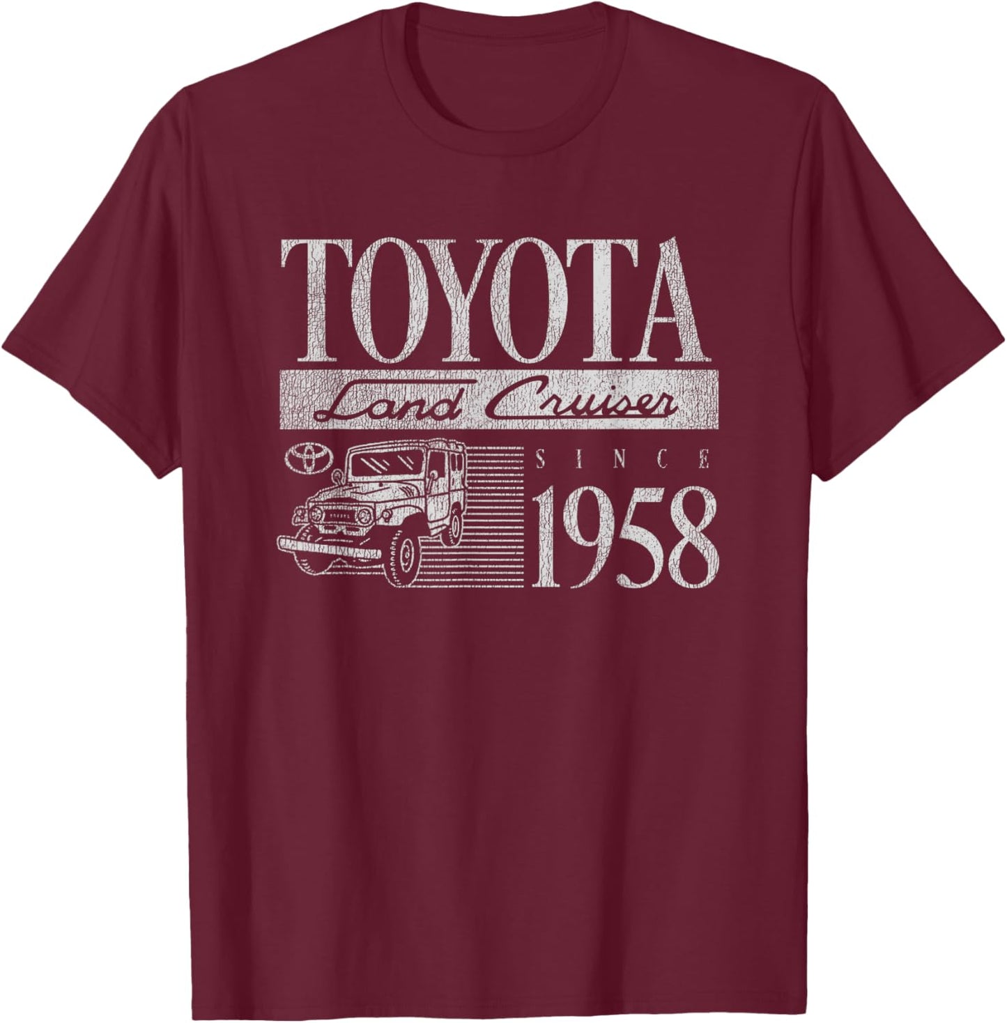 Toyota Land Cruiser Since 1958 Vintage Graphic T-Shirt - T-Shirt | Maroon