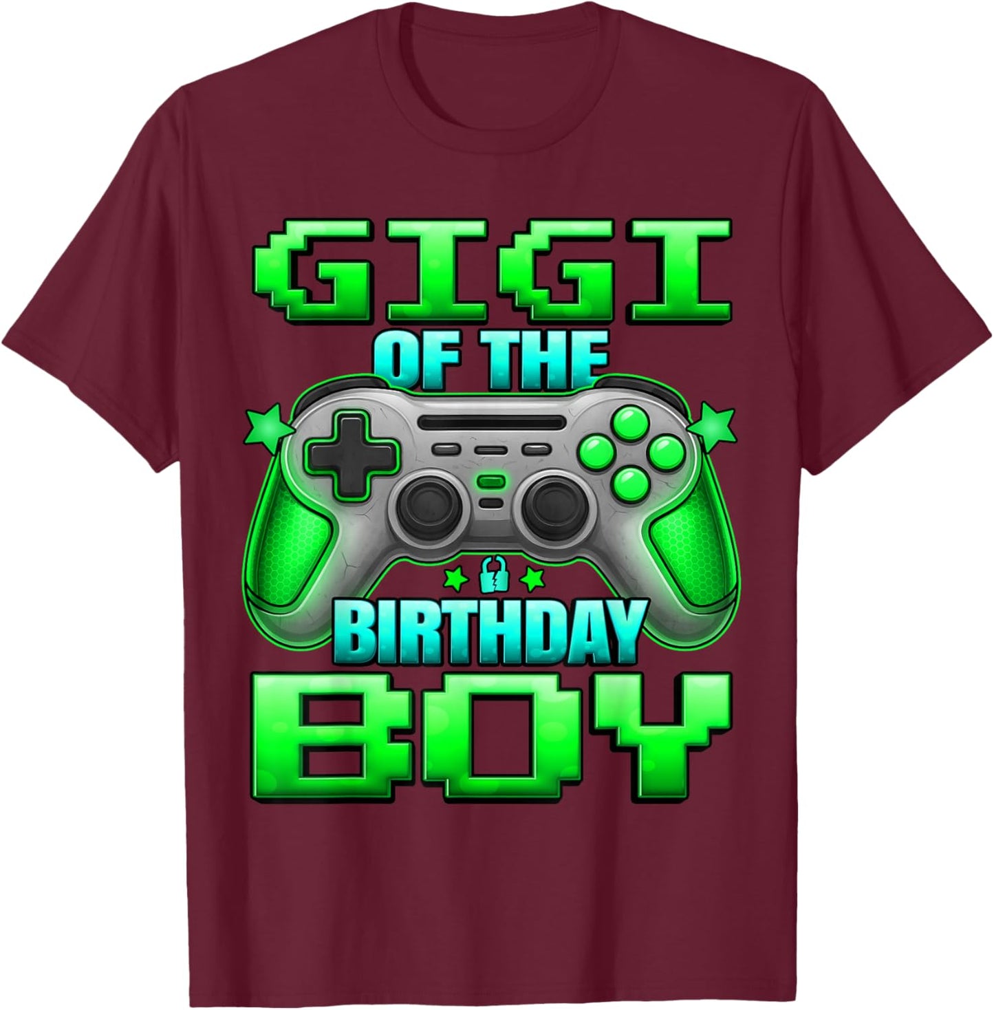 Gigi of The Birthday Boy Matching Family Grand Mother T-Shirt - T-Shirt | Maroon