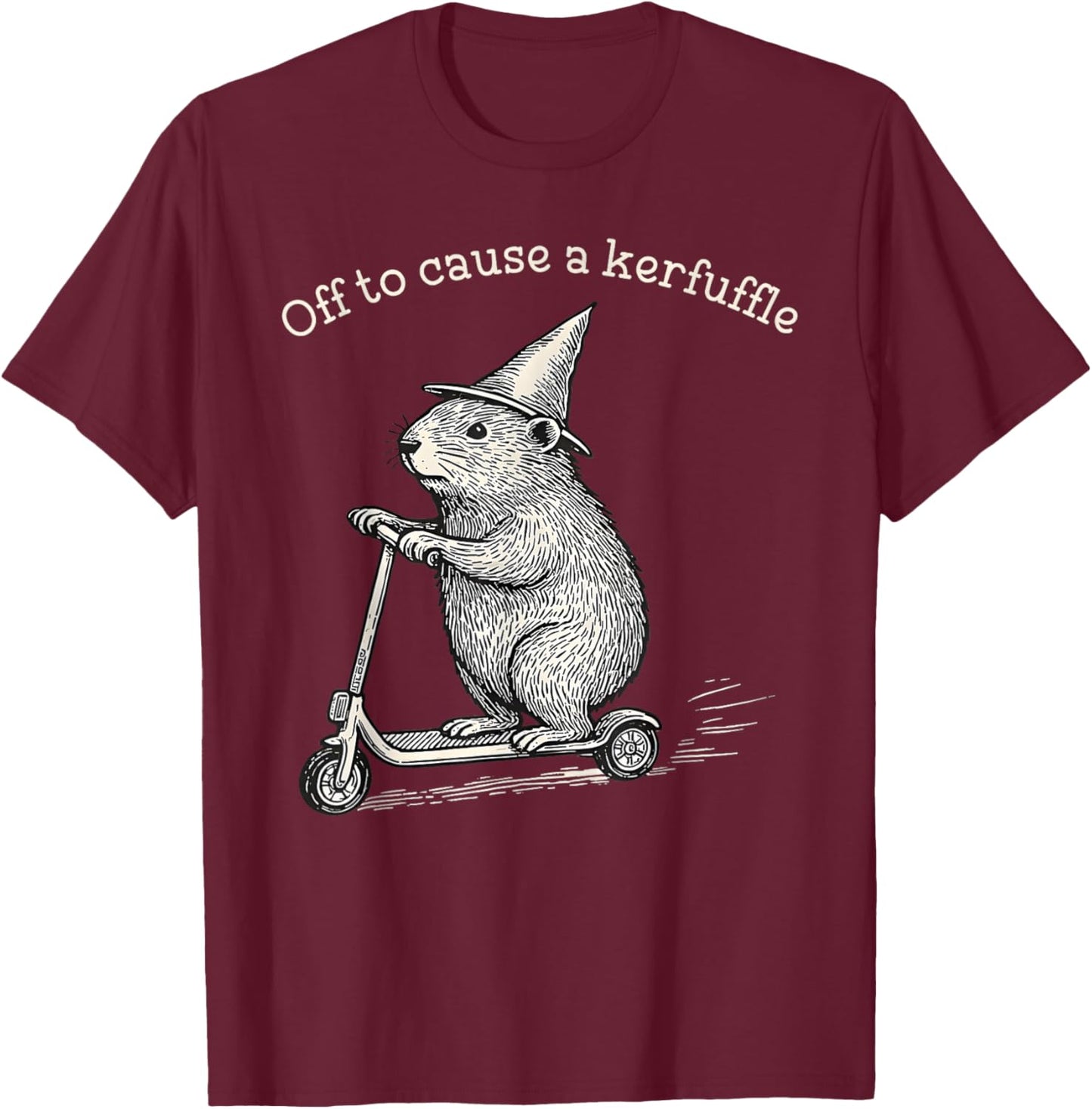 Funny Off to Cause A Kerfuffle Meme Capybara T-Shirt - T-Shirt | Maroon