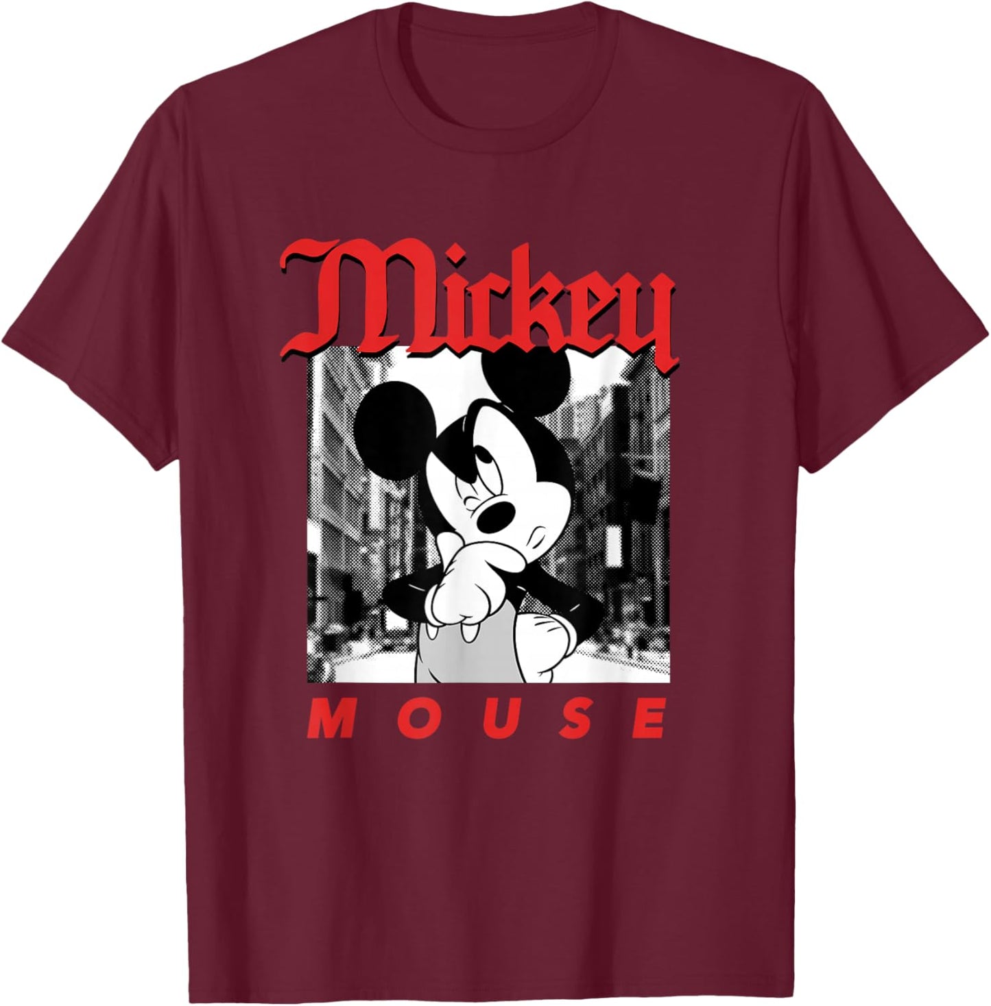 Disney Mickey and Friends Vintage Urban Streetwear T-Shirt - T-Shirt | Maroon