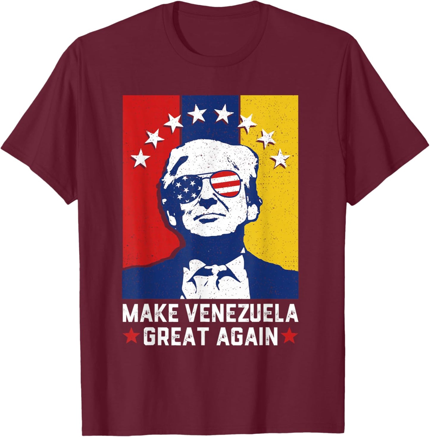 Make Venezuela Great Again 2026 Funny Trump Meme T-Shirt - T-Shirt | Maroon