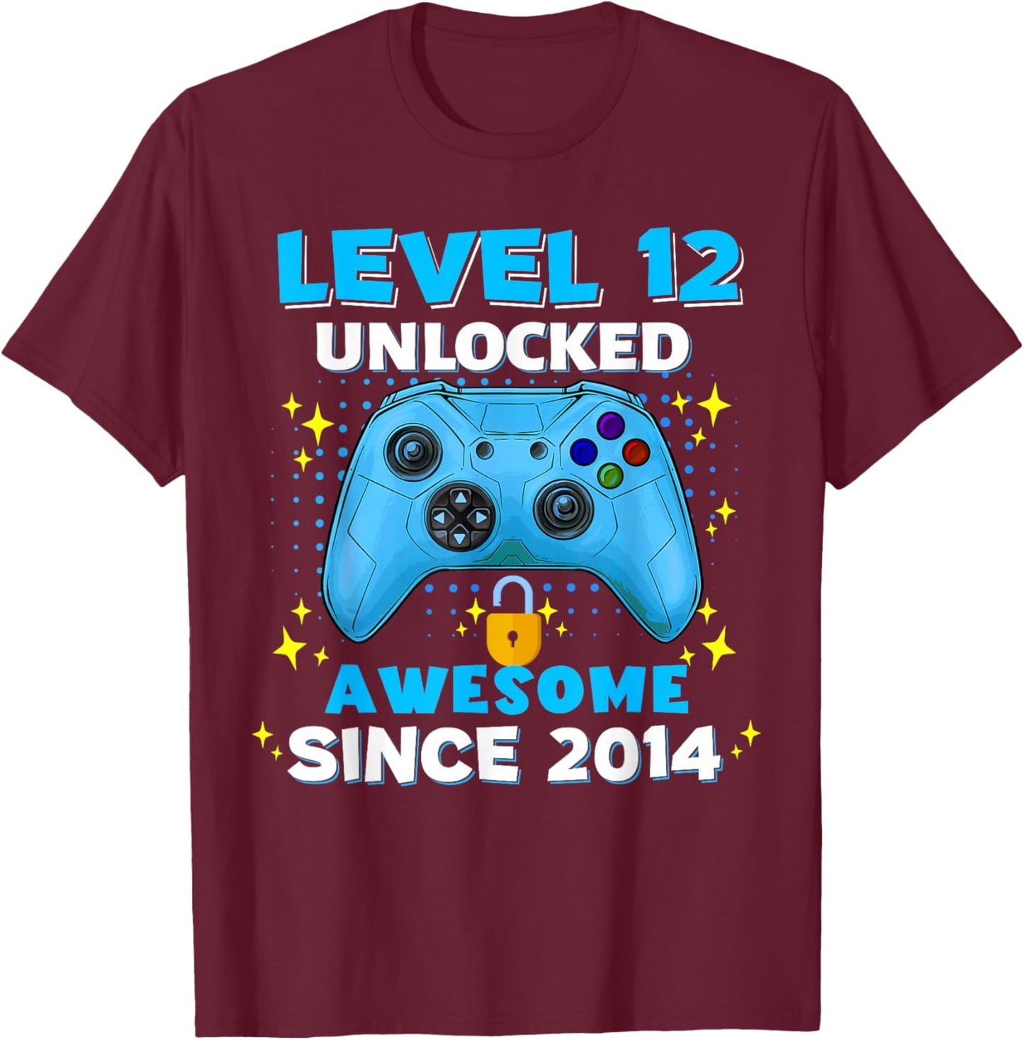 12th Birthday for Boys 12 Years Birthday Kids Gifts T-Shirt - T-Shirt | Maroon