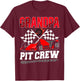 Grandpa Pit Crew Racing Family Race Car Birthday Boy T-Shirt - T-Shirt | Maroon