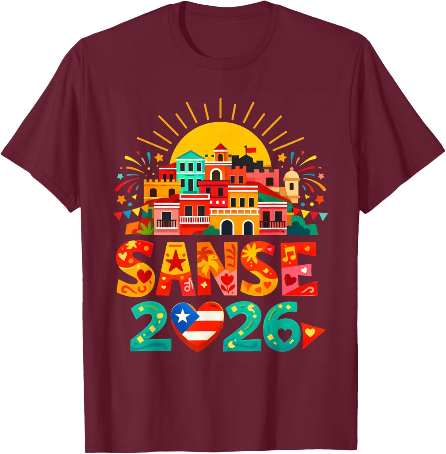 Balcones De Cora Sanse 2026 Juan San Festival San Sebastian T-Shirt - T-Shirt | Maroon