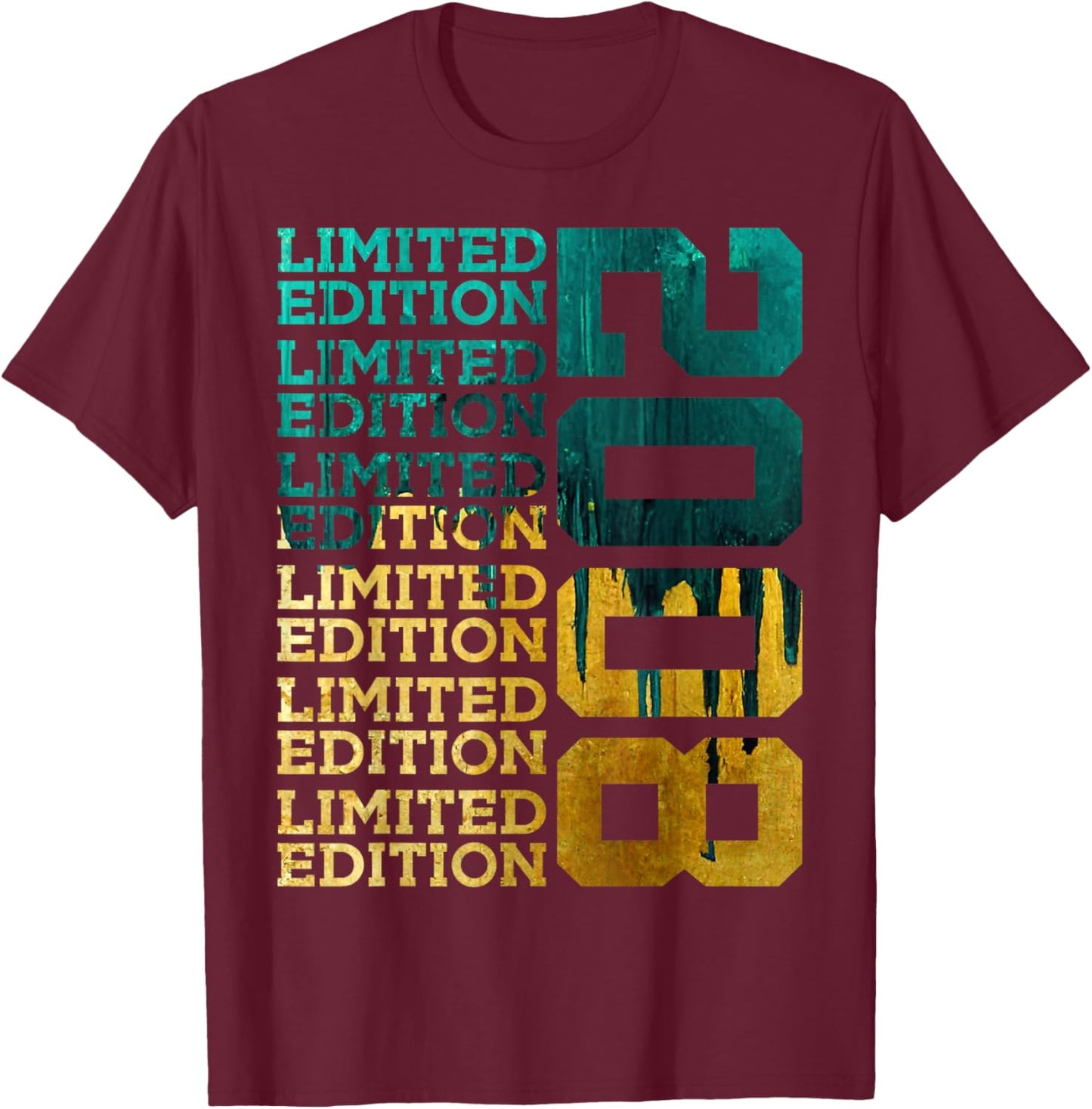 18 Years Limited Edition 2008 18TH Birthday T-Shirt - T-Shirt | Maroon