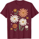 Retro Wildflowers Flowers Pattern Summer Spring Boho Vintage T-Shirt - T-Shirt | Maroon