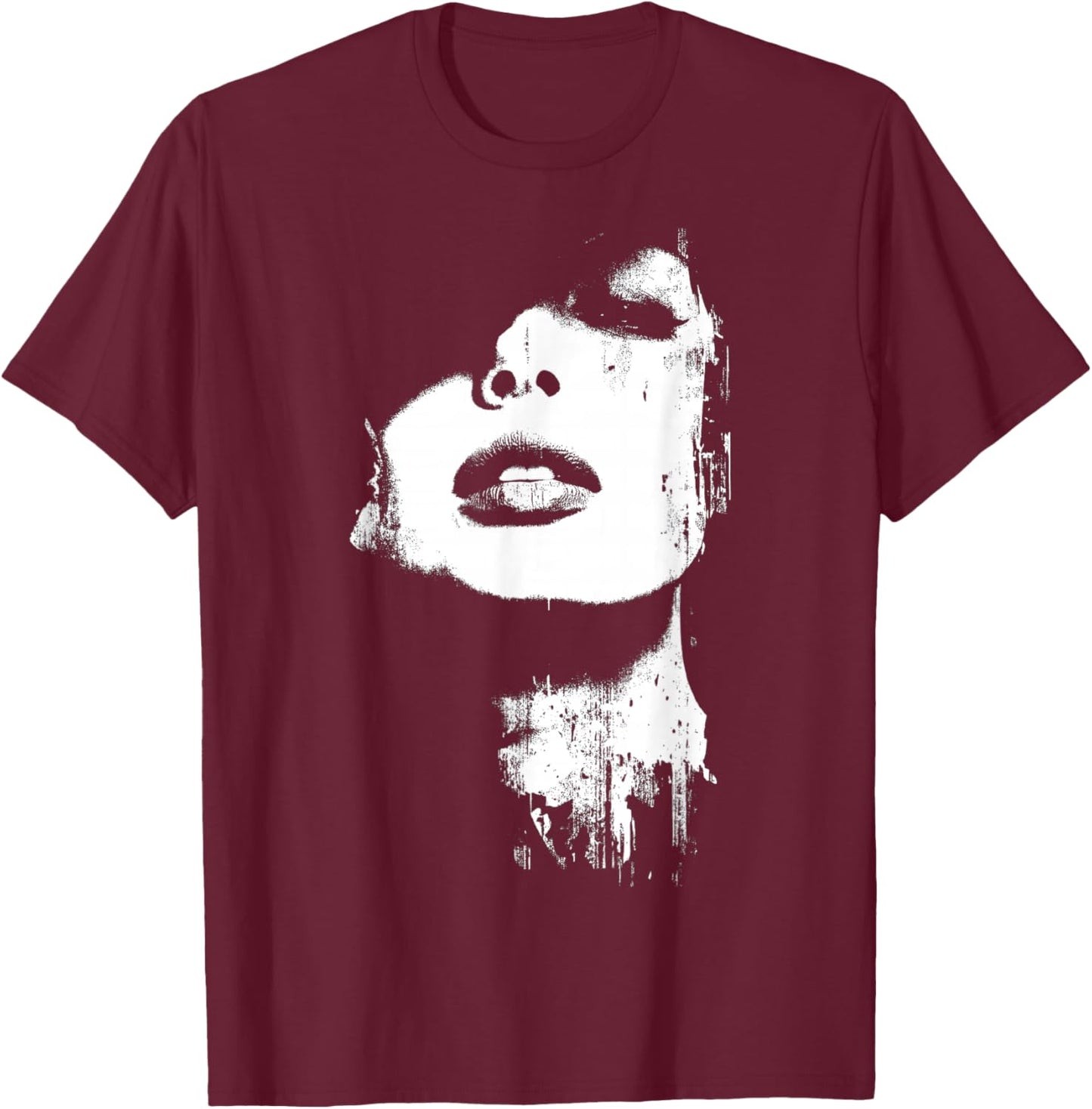 Grunge Portrait Cool Women -6XL T-Shirt - T-Shirt | Maroon