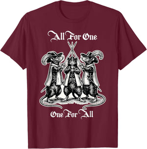 The Three Musketeers as Rats T-Shirt - T-Shirt | Maroon