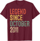 Legend October 2011 14th Birthday Boy Girl 14 Year Old T-Shirt - T-Shirt | Maroon