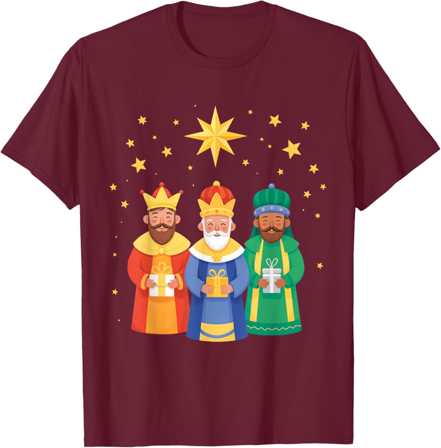 Three Kings Day Epiphany Celebration 2026 Tres Reyes Magos T-Shirt - T-Shirt | Maroon